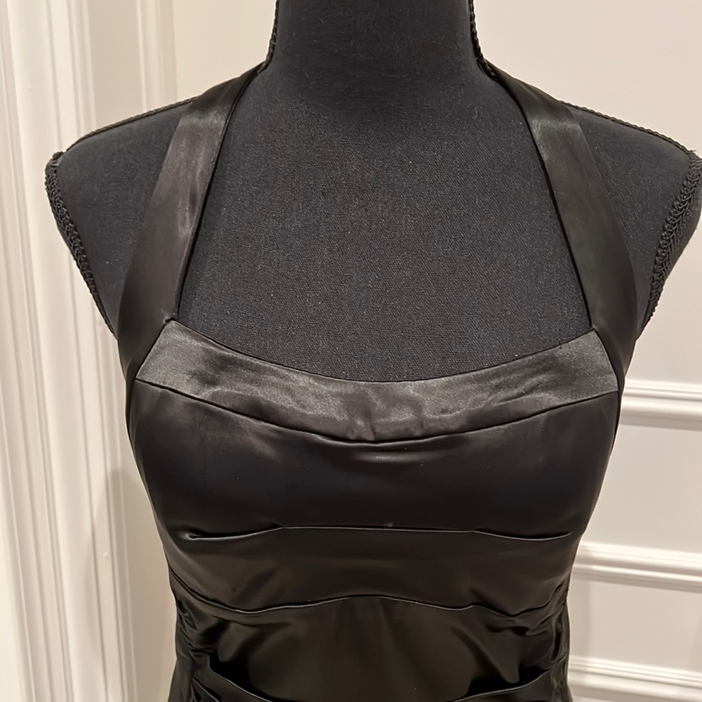 Black satin cocktail dress size small